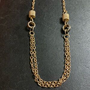 Gold Double drop chain necklace